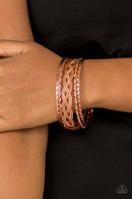Straight Street Copper Bangle Bracelet Paparazzi Accessories