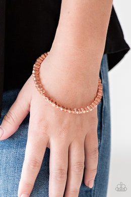 Seven Figure Fabulous Copper Rhinestone Bangle Bracelet Paparazzi Accessories