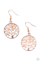 Load image into Gallery viewer, Tree Ring Circus Copper Earring Paparazzi Accessories