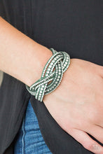Load image into Gallery viewer, Bring On The Bling Green Leather Wrap Bracelet Paparazzi Accessories