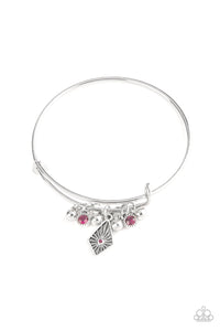 Bangles,pink,rhinestones,silver,Treasure Charms - Pink Bangle Bracelet