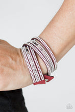 Load image into Gallery viewer, Rock Star Attitude Red Leather Double Wrap Bracelet Paparazzi Accessories
