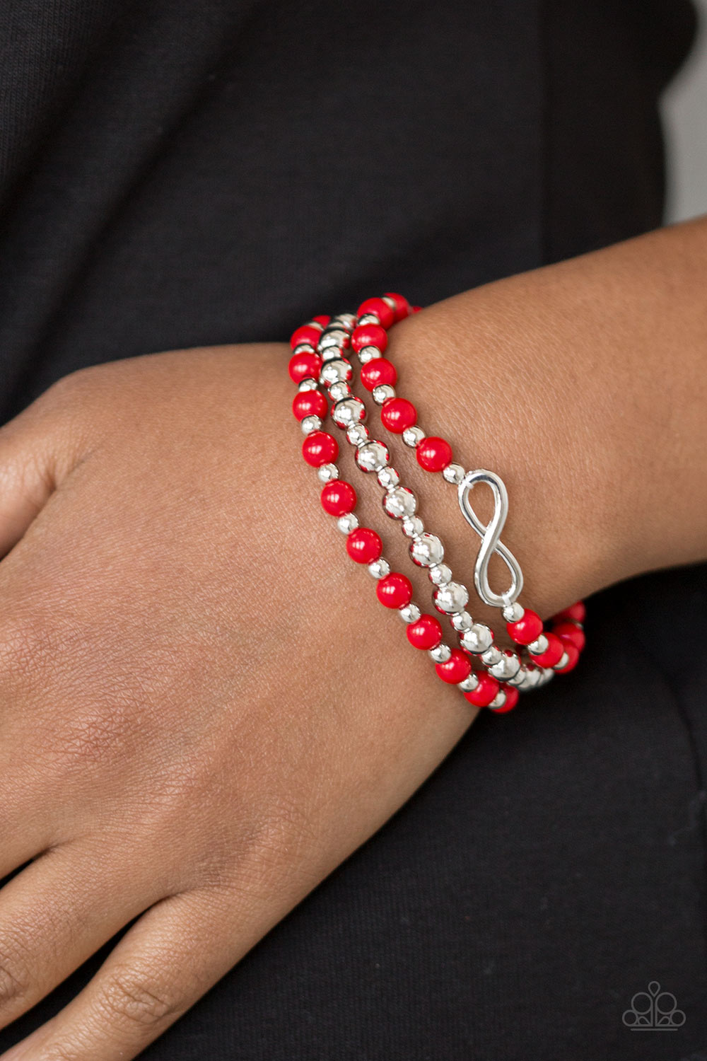 Immeasurably Infinite - Red Stretchy Bracelet Paparazzi Accessories
