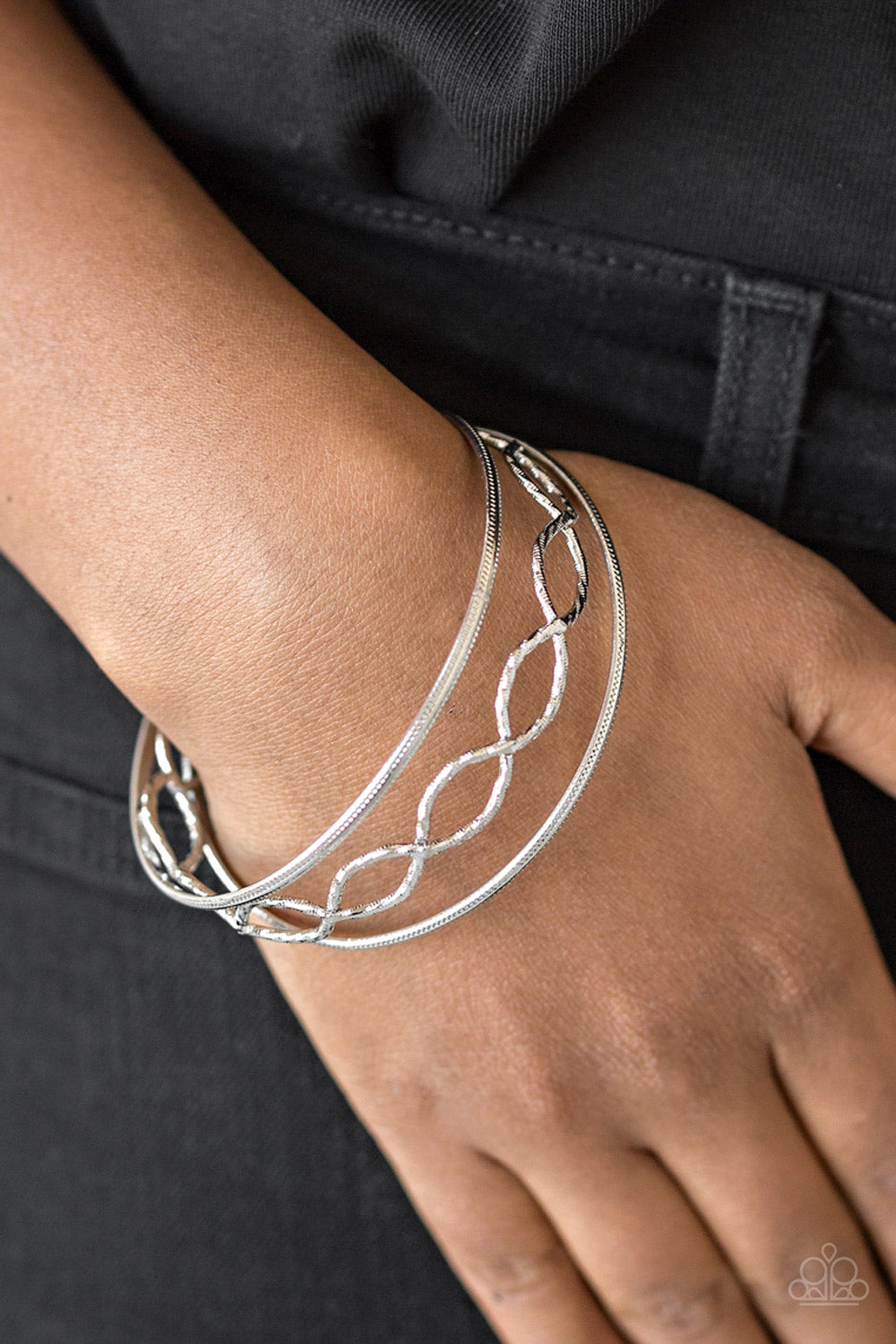 Metal Manic Silver Bangle Bracelets Paparazzi Accessories