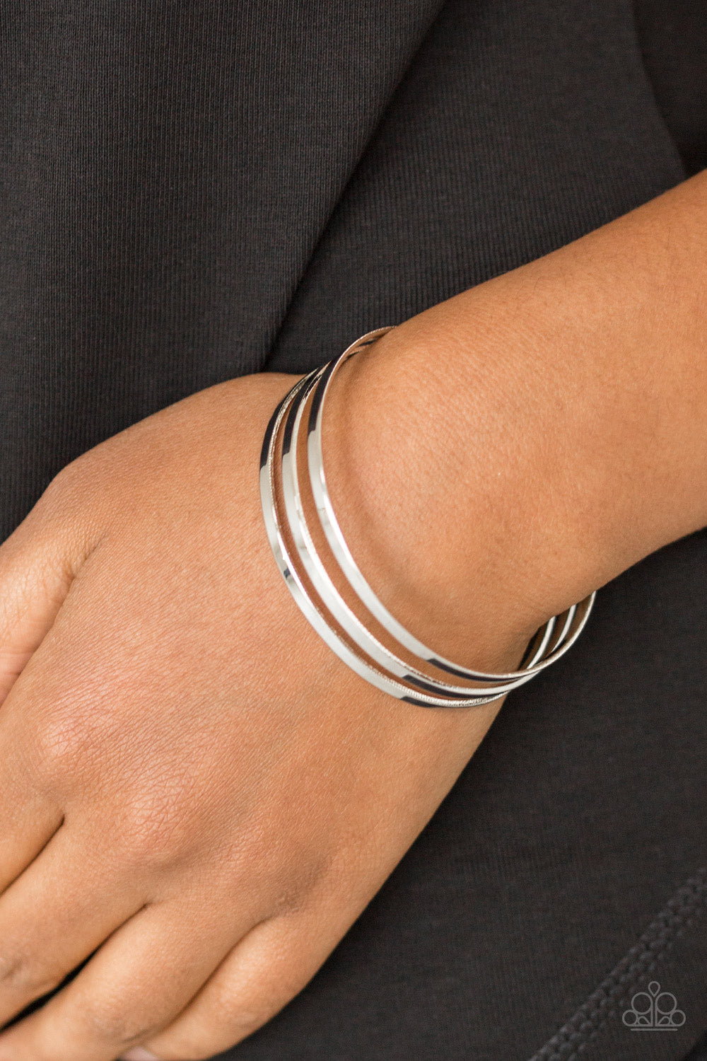 Street Sleek Silver Cuff Bracelet Paparazzi Accessories