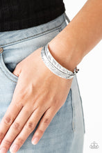 Load image into Gallery viewer, Tran-QUILL-ity Silver Cuff Paparazzi Accessories