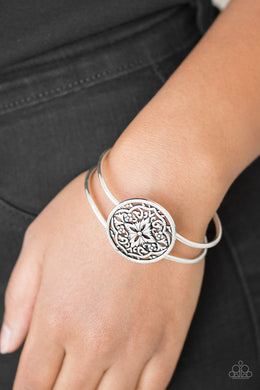 MANDALA MAJESTY Silver Hinge Bracelet Paparazzi Accessories