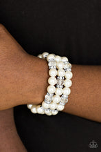 Load image into Gallery viewer, Undeniably Dapper White Pearl Bracelet Paparazzi Accessories