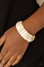 Load image into Gallery viewer, Peacefully Primal White Stone Stretchy Bracelet Paparazzi Accessories
