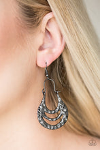 Load image into Gallery viewer, Hang Zen Black Gunmetal Earring Paparazzi Accessories