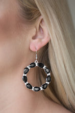 Load image into Gallery viewer, Ring Around The Rhinestones Black Earring Paparazzi Accessories