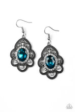 Load image into Gallery viewer, Reign Supreme Blue Rhinestone Earrings Paparazzi Accessories