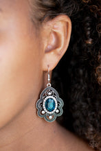 Load image into Gallery viewer, Reign Supreme Blue Rhinestone Earrings Paparazzi Accessories