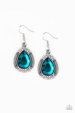 Load image into Gallery viewer, Grandmaster Shimmer Blue Earring Paparazzi Accessories