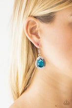 Load image into Gallery viewer, Grandmaster Shimmer Blue Earring Paparazzi Accessories