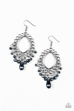 Load image into Gallery viewer, Just Say Noir Blue Earring Paparazzi Accessories