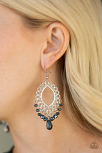 Load image into Gallery viewer, Just Say Noir Blue Earring Paparazzi Accessories
