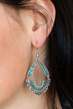 Load image into Gallery viewer, Royal Engagement Blue Earring Paparazzi Accessories
