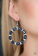Load image into Gallery viewer, Ring Around The Rhinestones Blue Earring Paparazzi Accessories