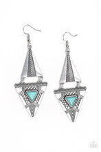 Load image into Gallery viewer, El Paso Edge Blue Earring Paparazzi Accessories