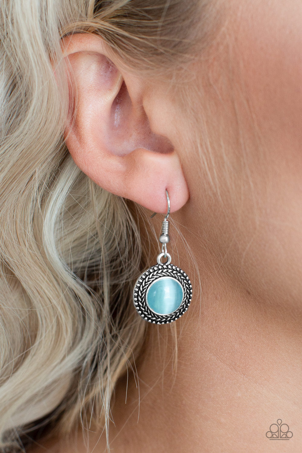 Time To Glow Up Blue Moonstone Earring Paparazzi Accessories