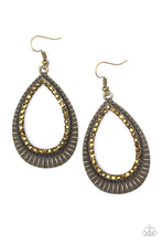 Load image into Gallery viewer, Right As Reign Brass Earrings Paparazzi Accessories
