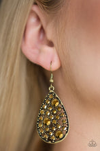 Load image into Gallery viewer, Glow With The Flow Brass Earring Paparazzi Accessories