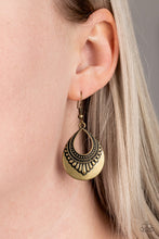 Load image into Gallery viewer, Totally Terrestrial - Brass Earrings Paparazzi Accessories