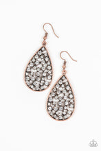 Load image into Gallery viewer, Call Me Mrs. Universe Copper Rhinestone Earring Paparazzi Accessories