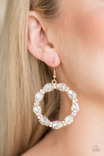 Load image into Gallery viewer, Ring Around The Rhinestones Gold Earring Paparazzi Accessories