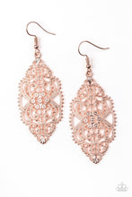 Load image into Gallery viewer, Ornately Ornate Rose Gold Earring Paparazzi Accessories