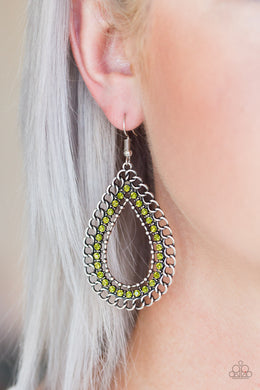 Mechanical Marvel Green Earring Paparazzi Accessories