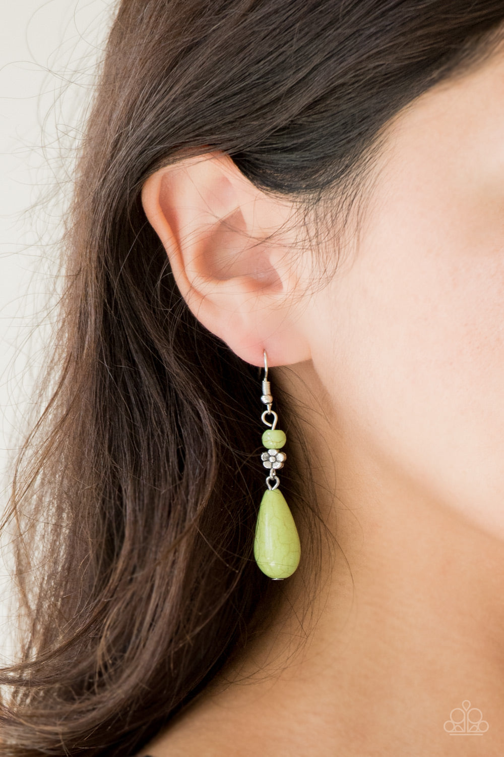 Sandstone Sunflowers Green Earrings Paparazzi Accessories