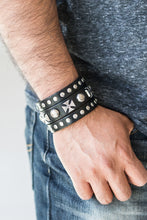 Load image into Gallery viewer, Chopper Central Black Leather Urban Bracelet Paparazzi Accessories