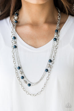 Classical Cadence Blue Pearl Necklace Paparazzi Accessories