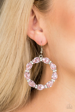 Ring Around the Rhinestones Pink Earring Paparazzi Accessories