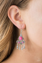 Load image into Gallery viewer, No Place Like Homestead Pink Stone Earring Paparazzi Accessories
