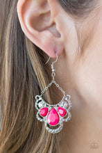 Load image into Gallery viewer, Caribbean Royalty Pink Earring Paparazzi Accessories