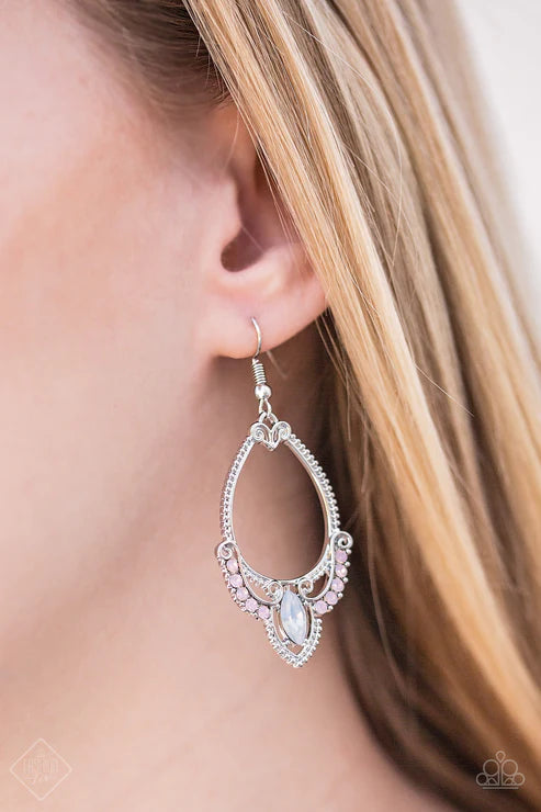 Must Love Luster Pink Rhinestone Earring Paparazzi Accessories