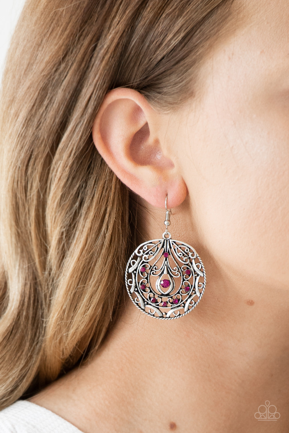 Choose To Sparkle Pink Earring Paparazzi Accessories