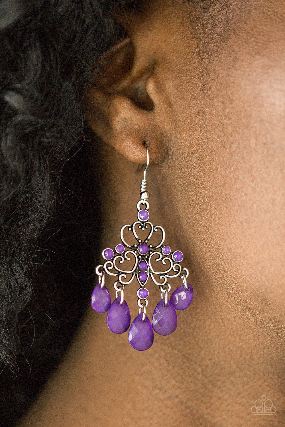 Dip It Glow Purple Earring Paparazzi Accessories