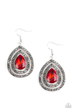 Load image into Gallery viewer, Royal Squad Red Rhinestone Earring Paparazzi Accessories