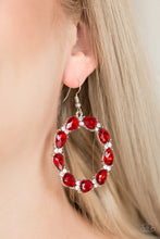 Load image into Gallery viewer, Ring Around the Rhinestones Red Earring paparazzi accessories