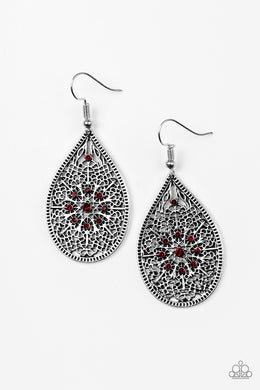 Dinner Party Posh Red Earring Paparazzi Accessories