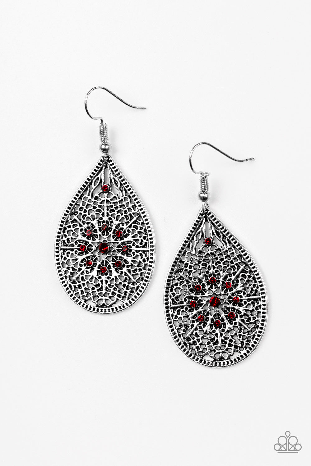Dinner Party Posh Red Earring Paparazzi Accessories
