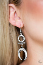 Load image into Gallery viewer, Majestically Moon Child Silver Earring Paparazzi Accessories