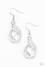 Load image into Gallery viewer, Easy Elegance White Rhinestone Earring Paparazzi Accessories