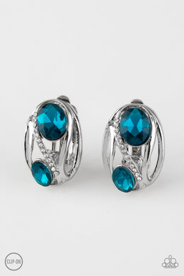 Wheres The FIREWORK? Blue Clip-On Earring Paparazzi Accessories