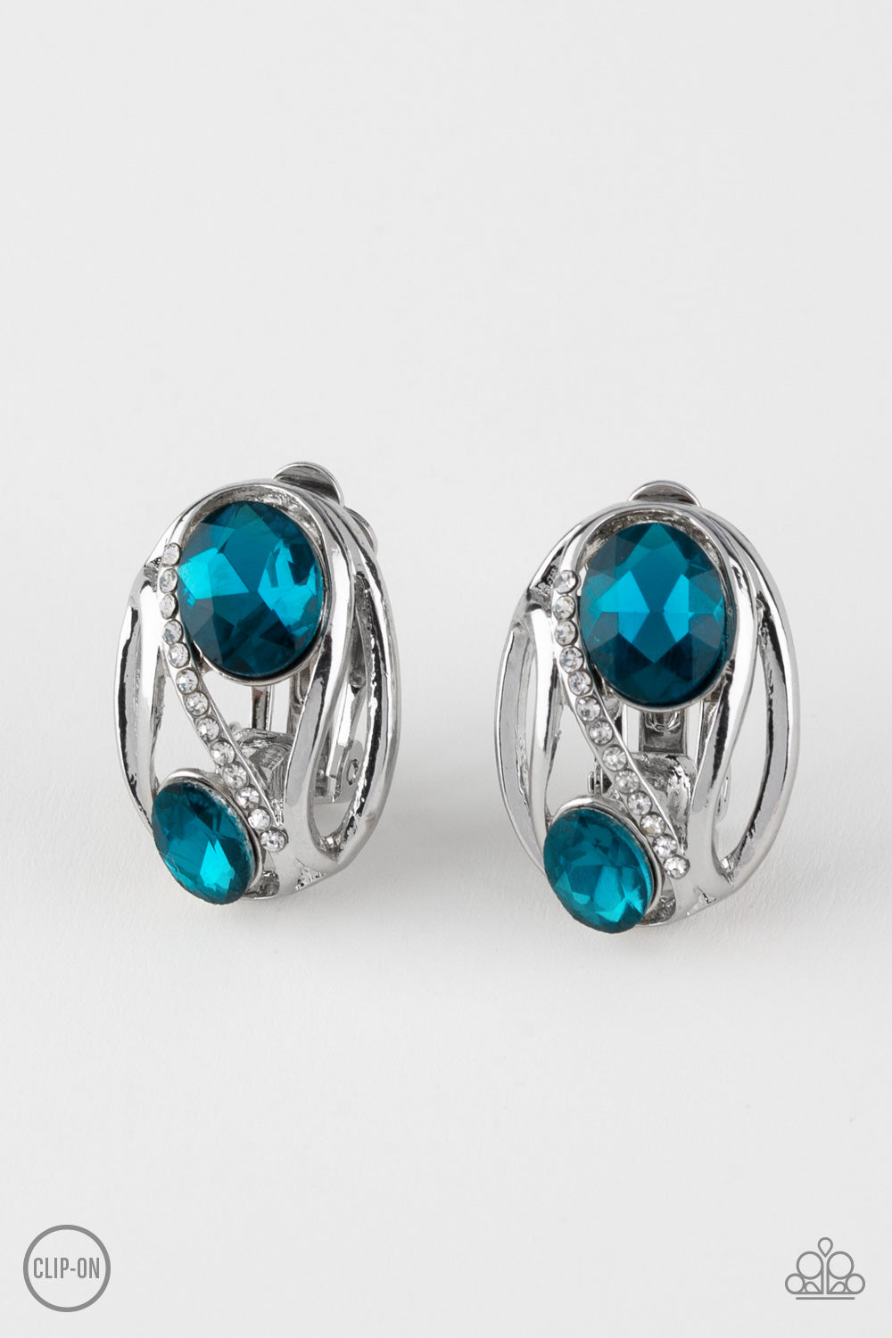 Wheres The FIREWORK? Blue Clip-On Earring Paparazzi Accessories
