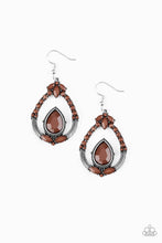 Load image into Gallery viewer, Vogue Voyager Brown Earring Paparazzi Accessories